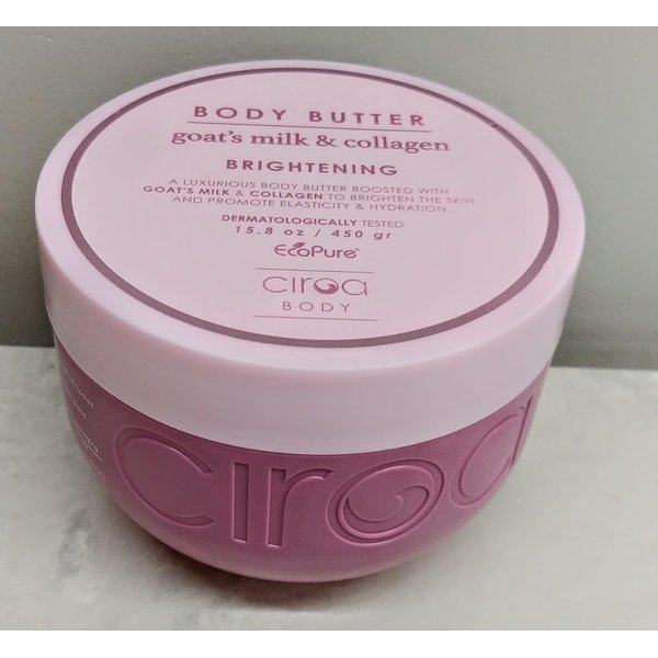 Ciroa, BODY BUTTER, Goat's Milk & Collagen, Dermatologically Tested, 15.8 oz (450gr) Pack of One