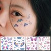 18 Sheets Glitter Temporary Tattoos for Women, Rosymormor Fairy Butterfly Butterfly Fake Tattoos for Party Favors, Face Glitter Stickers Makeup Rave Accessories Festival Essentials Halloween Christmas