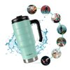 HAUSHOF 24 oz Travel Mug, Stainless Double Wall Vacuum Insulated Tumbler with Handle & Spill Proof Twist On Flip Lid and Wide Mouth, BPA Free