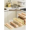 3-Tier Slide Egg Holder for Refrigerator, Detachable Egg Storage Organizer with 7° Slope Design - Automatic Rolling Egg Dispenser, Space-Saving Single Row Fridge Organizer (Cream)