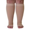 Surgical Opaque Knee-Hi Firm Support Open Toe 20-30mmHg Graduated compression Surgical Weight -- Made in USA (2XL, Beige) by Mojo Compression socks