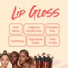 The Lip Bar | Vegan Non-Sticky Lip Gloss | High Shine Finish | Extra - Brown Shimmer | 8 pack