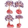 mookaitedecor Amethyst Crystal Tree, Quartz Cluster Red Titanium Crystals Base Bonsai Money Tree for Wealth and Luck