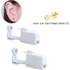 silver angel Ear Piercing Gun Disposable Self Body Ear Piercing Kit With 4mm Ear Stud Safety Ear Piercing Gun Kit Tool (Gold)