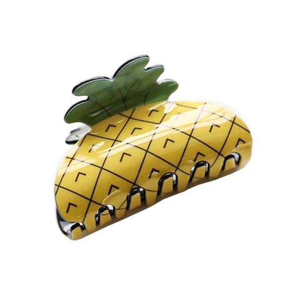 1PC Lovely Strong Styling Hair Claw Clip Ponytail Hairpin Holding Power Hairgrip Hair Grip Clips Clamps Barrettes For Indoor Outdoor Women Girls(Pineapple)