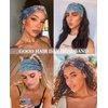 Artilady Boho Headbands for Women-Extra Wide Headband Non Slip Floral Print Head Wrap for Black Women's Hair Soft Elastic Yoga Workout Exercise Bohemian Hair Accessories 6 PCS