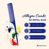 Allegro Combs Rat Tail And Three Row Combs For Women Parting Hairstylist Wide Tooth Comb Detangling Hair Styling Apply Product In Curly Hair Made In The USA 2 Pcs. (Royal Blue)
