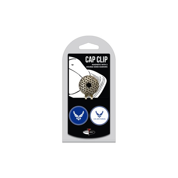 Team Golf Military Air Force Cap Clip With 2 Golf Ball Markers Golf Cap Clip with 2 Removable Double-Sided Enamel Magnetic Ball Markers, Attaches Easily to Hats