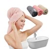 SURPRISE PIE Women Microfiber Hair Towel Wrap with Elastic Strap,Super Absorbent Anti Frizz Drying Turban for Curly, Long,Wet Hair-Pink