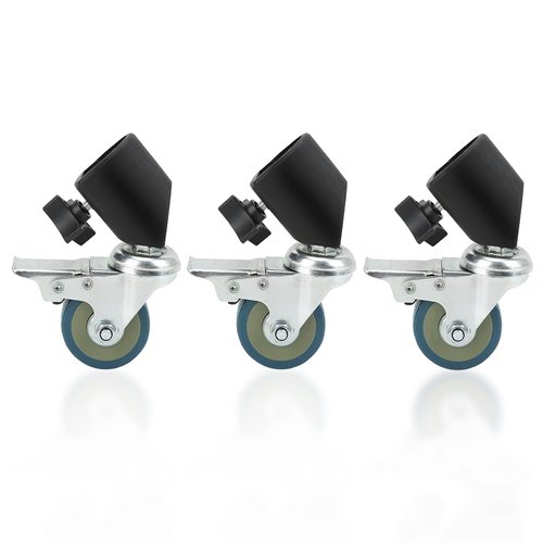 Professional Swivel Caster for Photography Light Stand Wheels Set(3 Pack),Durable Metal Constuction and Rubber Base, 25mm Moving Rolling Wheels Kit with Brake Compatible with Light Stand