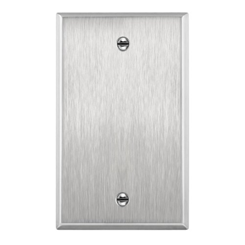 ENERLITES Blank Device Metal Wall Plate, Corrosion Resistant, Size 1-Gang 4.50" x 2.76", UL Listed, 7701, 430 Stainless Steel, Silver