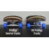 Teak Tuning Prodigy Swerve Fingerboard Trucks, Black Colorway - 34mm Wide - Inverted Kingpin - Professional Shape, Appearance & Components