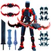 T13 (Assembly Completed) 3D Printed Action Figure,Dummy 13 Robot Action Figure, T13 Collectible Action Figure Articulated, for Collectors Desktop Decorations, muñeco de acción (Black Red)