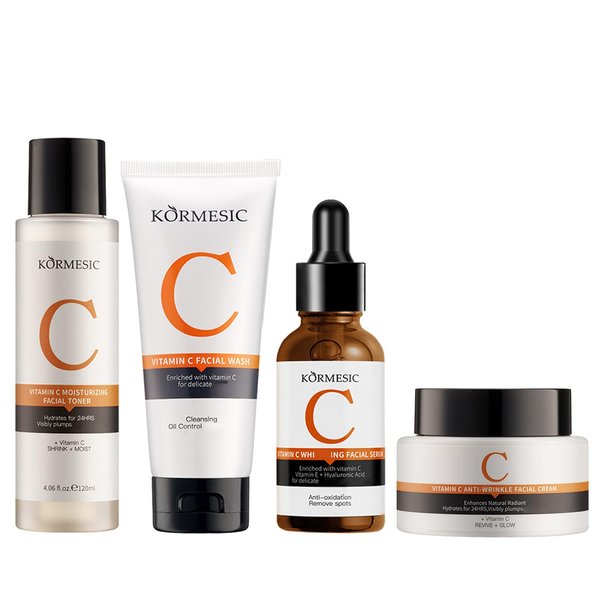 VC Skincare Set, Vitamin C Skincare Set with Face Serum, Cleanser, Toner, Cream, Moisturizer