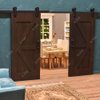 iLAND Dollhouse Accessories of Wooden Dollhouse Door on 1:12 Scale, 2pcs Miniature Doors of Sliding Barn Doors