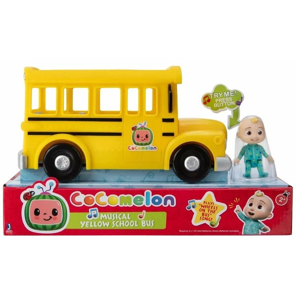 CoComelon Official Musical Yellow School Bus, Plays Clips from ‘Wheels on The Bus,’ Featuring Removable JJ Figure – Character Toys for Babies, Toddlers, and Kids