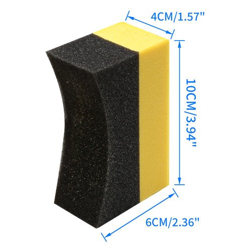 Unlorspy 6 Pcs Tire Applicator Dressing Shine Sponge, Tire Dressing Applicator Pads, Color Polishing Sponge for Car Glass, Painted Steel & Porcelain