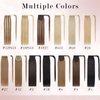 SEGO Pro Ponytail Extensions Human Hair Long Straight Ponytail Hair Extensions with Magic Paste Wrap Around Clip in Ponytail Extensions Real Human Hair,22inch #1B Jet Black,95g