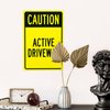 Active Driveway Warning Sign, Driveway Metal Security Signs, Safety Wall Decor Use for Home Business Yard Garden Office Street Road Indoor Outdoor Easy to Mount 8 x 12 Inch