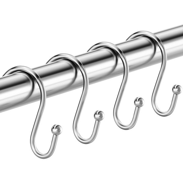 15 PCS Silver Shower Curtain Hooks Metal Shower Curtain Rings Shower Hooks for Shower Curtain Inside Shower Kitchen Bathroom S Hooks