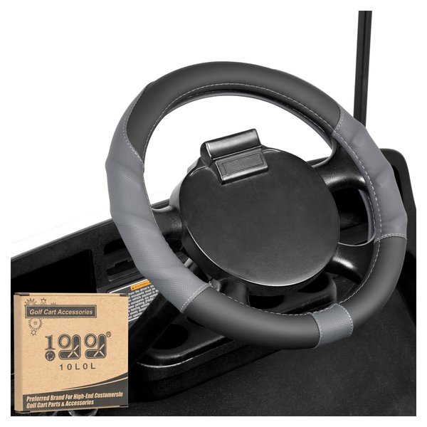 10L0L Golf Cart Steering Wheel Cover-13'' Soft and BreathableAnti Slip Leather Steering Wheel Cover,Feels Good in Handling- for EZGO TXT & RXV