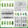 Whaline 6 Pieces St. Patrick's Day Nail Stamping Plates Kit Lucky Shamrock Rainbow Image Stamp Templates Irish Nail Art Plates for St. Patrick's Day DIY Print Manicure Salon Design Gift