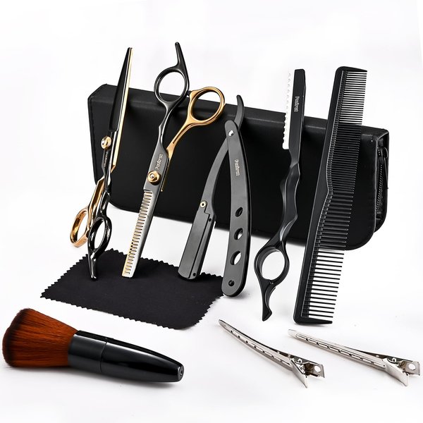 Professional Hair Scissors Thinning Shears Kit, Fozirut Barber Shears Hairdresser Scissors Haircutting Scissors Set, Tijeras De Peluqueria Profesional Barber Supplies Salon Scissors for Hair Cutting
