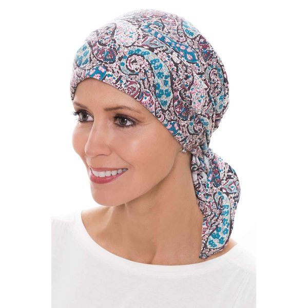 Cardani Instant Tie Pre-Tied Head Scarf in Luxury Bamboo Luxury Bamboo - Charcoal