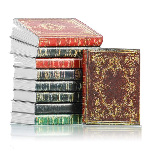16 Pieces 1:12 Scale Miniatures Dollhouse Books Timeless Miniatures Spell Books Mini Books Notebook Model Dollhouse Decoration Accessories for Study Room Bedroom Library (Retro Style)