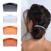 24 Pieces Hair Side Combs French Hair Combs Lightweight Plastic 23 Teeth Comb Hair Clip for Women Girls Hairstyle Accessories(Black, Transparent, Brown, Dark Brown)