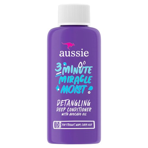 Aussie 3 Minute Miracle Moist Detangling Deep Conditioner Treatment with Avocado Oil, 1.7 Fl Oz, Travel Size, Paraben and Sulfate Free