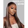 liddywig 13x4 Straight Lace Front Wigs Human Hair, 22Inch Chocolate Brown Wigs Human Hair Pre Plucked with Baby Hair180 Density