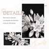 Jeairts Flower Rhinestone Hair Clips Silver Leaf Wedding Hair Pieces Glitter Floral Headpiece Hair Barrette Crystal Bridal Hair Accessories for Women and Girls