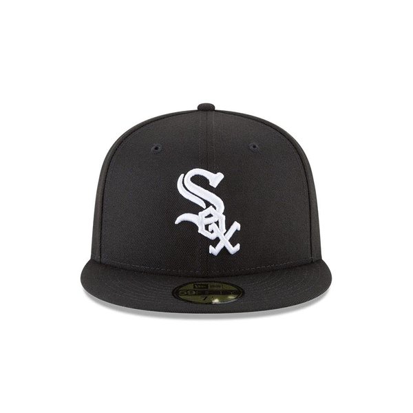 New Era 59Fifty Hat Chicago White Sox Basic Baseball Black Cap 11591167 (7 3/8)