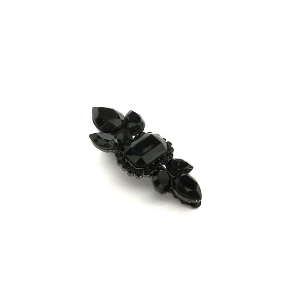 Smaller chuncky black metal black crystal hair pin alligator clip