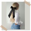 AOREAS 3Pcs Bowknot Hair Bows for Women Soft Silky Stain Bow Hair Clips with Long Tail,Black White Pink Bow Alligator Hair Ribbon Barettes Party Wedding Prom Daily Wearing Hair Accessories