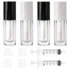 Qeuly 4 Pack Lip Gloss Tubes, 6ml Empty Lip Gloss Tubes with Wand, Clear Plastic Lip Gloss Containers for Skin Care Oil DIY Makeup Lipgloss Making Kit (D25xH86mm)