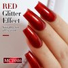 Double Rhythm 0.5 OZ Cat Eye Gel Polish with Magnet 15ML Holographic Glitter Shimmer Translucent Jelly Color Magnetic Nail Polish Salon DIY at Home (Blood Red-MC1046)