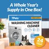Washing Machine Cleaner Tablets 24 Pack, 1 Year Supply, Formulated for Pet Owners, Deep Cleaning Descaler for HE, Top & Front Load Washers, Septic Safe & Eco-Friendly, Removes Residue, Grime and Odors
