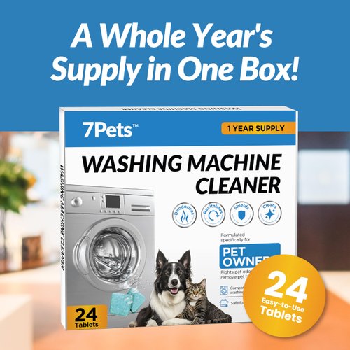 Washing Machine Cleaner Tablets 24 Pack, 1 Year Supply, Formulated for Pet Owners, Deep Cleaning Descaler for HE, Top & Front Load Washers, Septic Safe & Eco-Friendly, Removes Residue, Grime and Odors