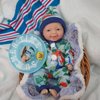MYREBABY 7 Inch Mini Reborn Baby Dolls，Silicone Full Body Baby Soft Skin Mini Realistic Newborn Baby Dolls Real Life Tiny Baby Doll with Feeding Accessories& Gift Box（Boy）