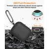 SUPFINE Compatible with AirPods Pro 2nd Generation Case(2023/2022/2019), Soft Silicone Protection AirPod Pro Case Cover(USB-C/Lightning Cable) with Cleaner kit&EarTips, Front LED Visible-Light,Black