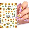 7 Sheets Sunflower Nail Stickers Decals Flower Nail Decals 3D Self Adhesive Spring Summer Nail Art Stickers Floral Designs Nail Art Supplies for Women Nail Manicure Decorations