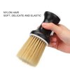 Neck Duster, Soft Barber Powder Brush Haircutting Cleaning Brush Hairbrush Neck Duster with Powder Dispenser for Neckline and Ears After Haircut(Black)