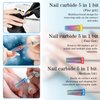 3 Pieces Nail Drill Bits, Tungsten Nail Carbide 5 in 1 Bit 3/32 Inches Cone Shape Carbide Bit Carbide Nail Drill Bits for Acrylic or Gel Remover Nail Drill, Manicure Pedicure Tools for Salon Home