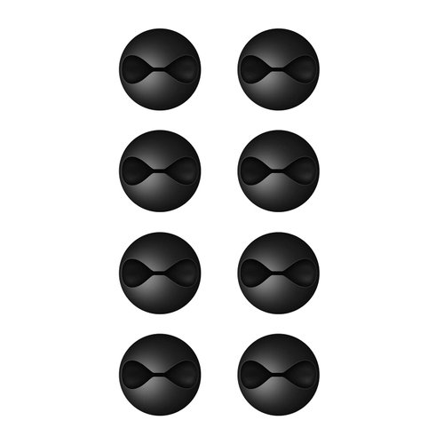 CHEFBEE 8 Pack Adhesive Cable Clips, Cord Holder Organizer Cable Management for Desk, Cable Holder Cord Clips System, Wire Clips for All Your Computer, Electrical, Charging or Mouse Cord, Black