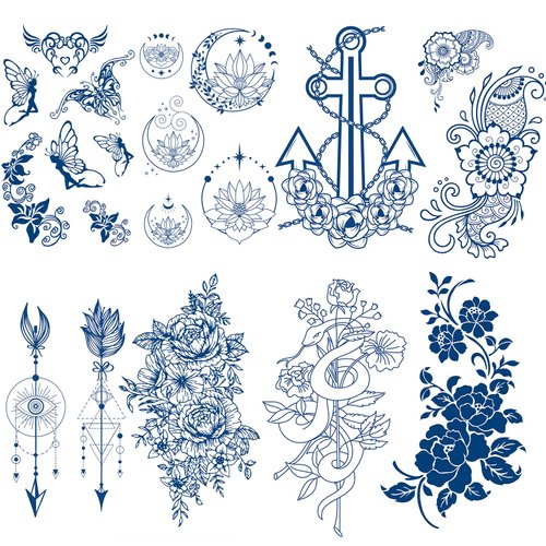 CUTELIILI 8 Sheets Semi Permanent Tattoo for Adults and Kids, Realistic Half Arm Temporary Tattoo Waterproof and Lasting 1-2 Weeks,Cute Fake Tattoos for Teens Christmas Gift