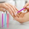 10pcs Rubber Nail Cuticle Pusher Tipped Plastic Handle Nail Art Tool Nail Acrylic Cuticle Pusher Cleaner (Random Color)