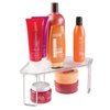 mDesign Plastic/Steel Corner Stackable Rack, Storage Organizer Shelf for Bathroom, Vanity, Countertop, Sink, Cabinet, Holds Makeup, Shower Accessories, Ligne Collection - 2 Pack - Clear