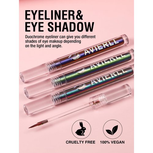 Easilydays Liquid Thin Eyeliner Pencil, 2 In1 Chameleon Brown Eyeliner & Eyeshadow, Multichrome Eyeliner Quick-drying Waterproof Smudge-Proof Eyeliner & Lipliner Shimmer Eyeshadow Makeup (04)